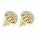 2.35 ct Half Ball Round Cut Diamond Earrings ( G Color SI-1 Clarity) In 14 kt White Gold